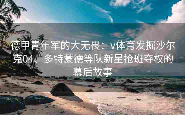德甲青年军的大无畏:v体育发掘沙尔克04、多特蒙德等队新星抢班夺权的幕后故事 德甲青年军的大无畏:v体育发掘沙尔克04、多特蒙德等队新星抢班夺权的幕后故事